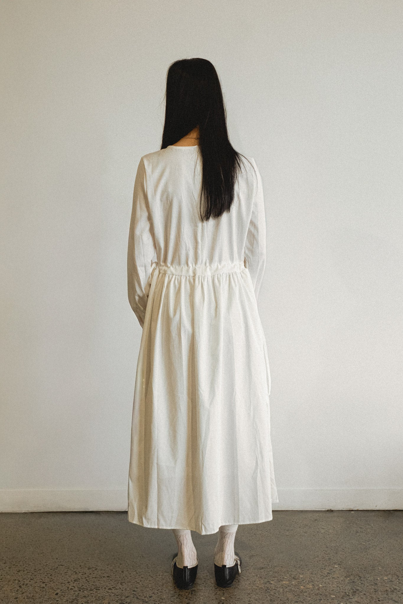 Pintuck Drawstring Dress