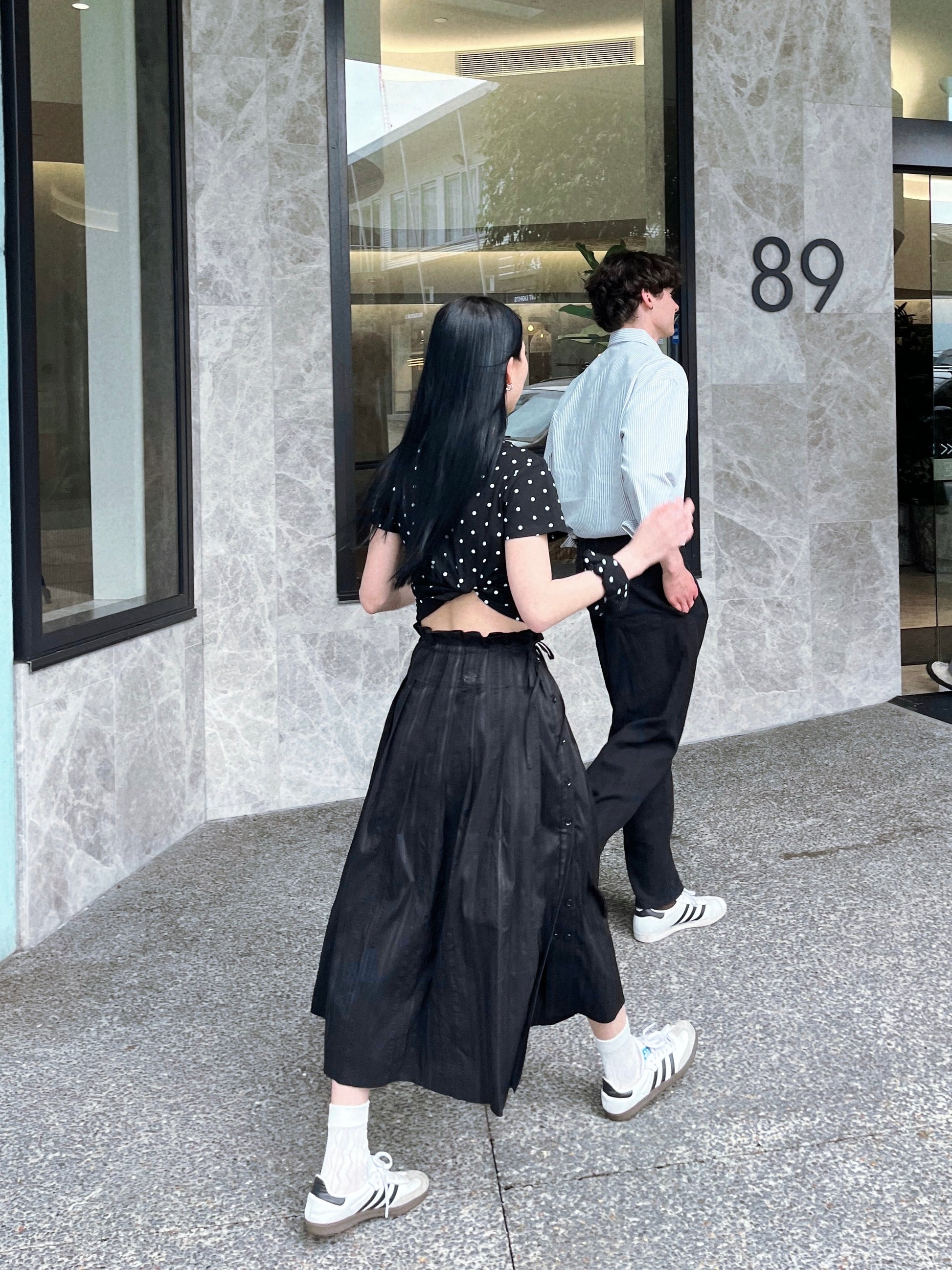 Dot Crop T-shirt with Scrunchie